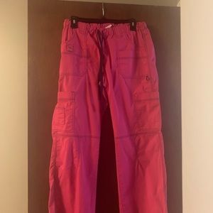 Hot pink dickie scrub pants